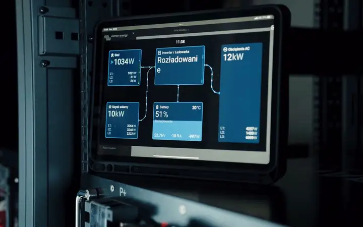 Panel sterowania magazynem energii